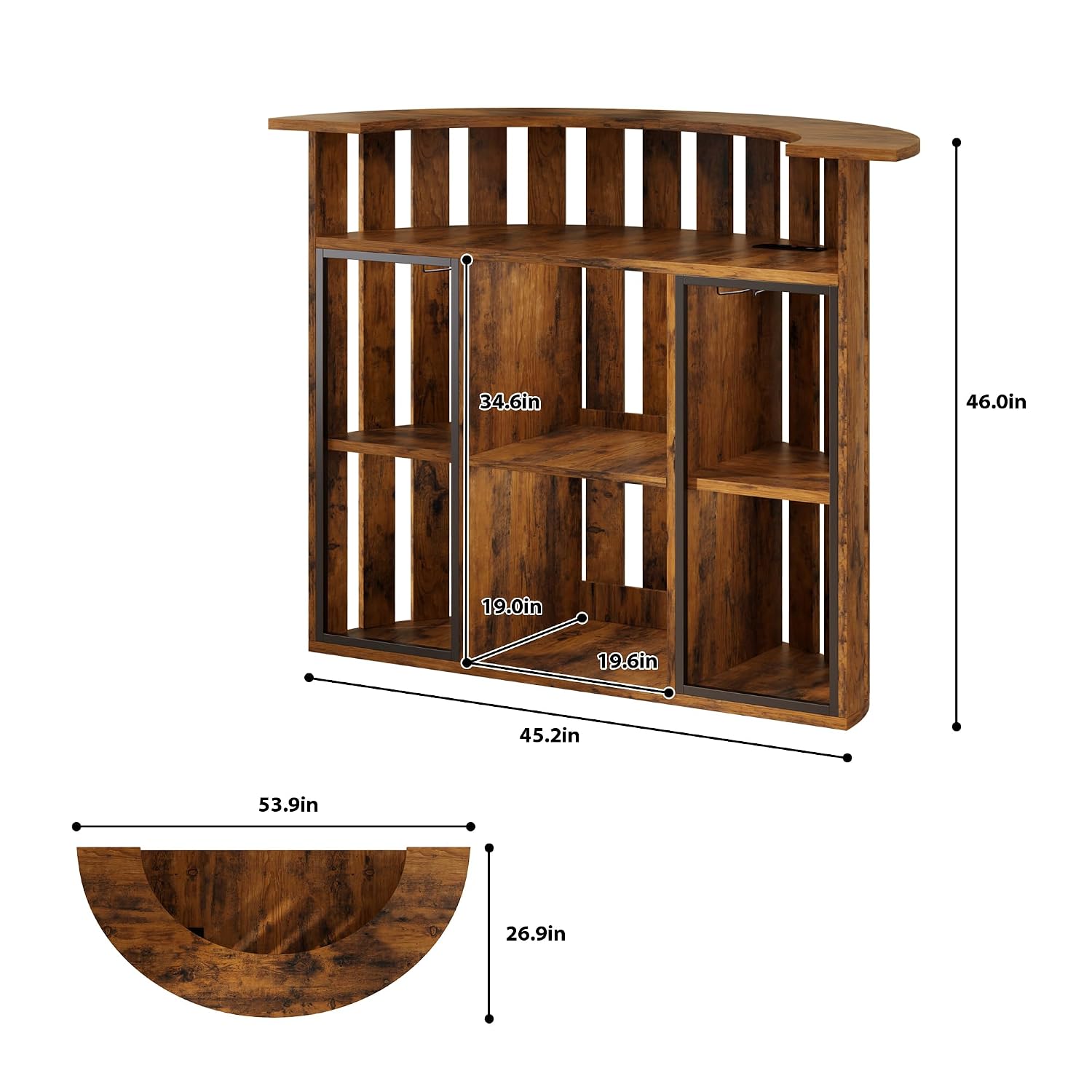 Home Bar And Fridge - Mueble Bar Rústico de Madera, Mini