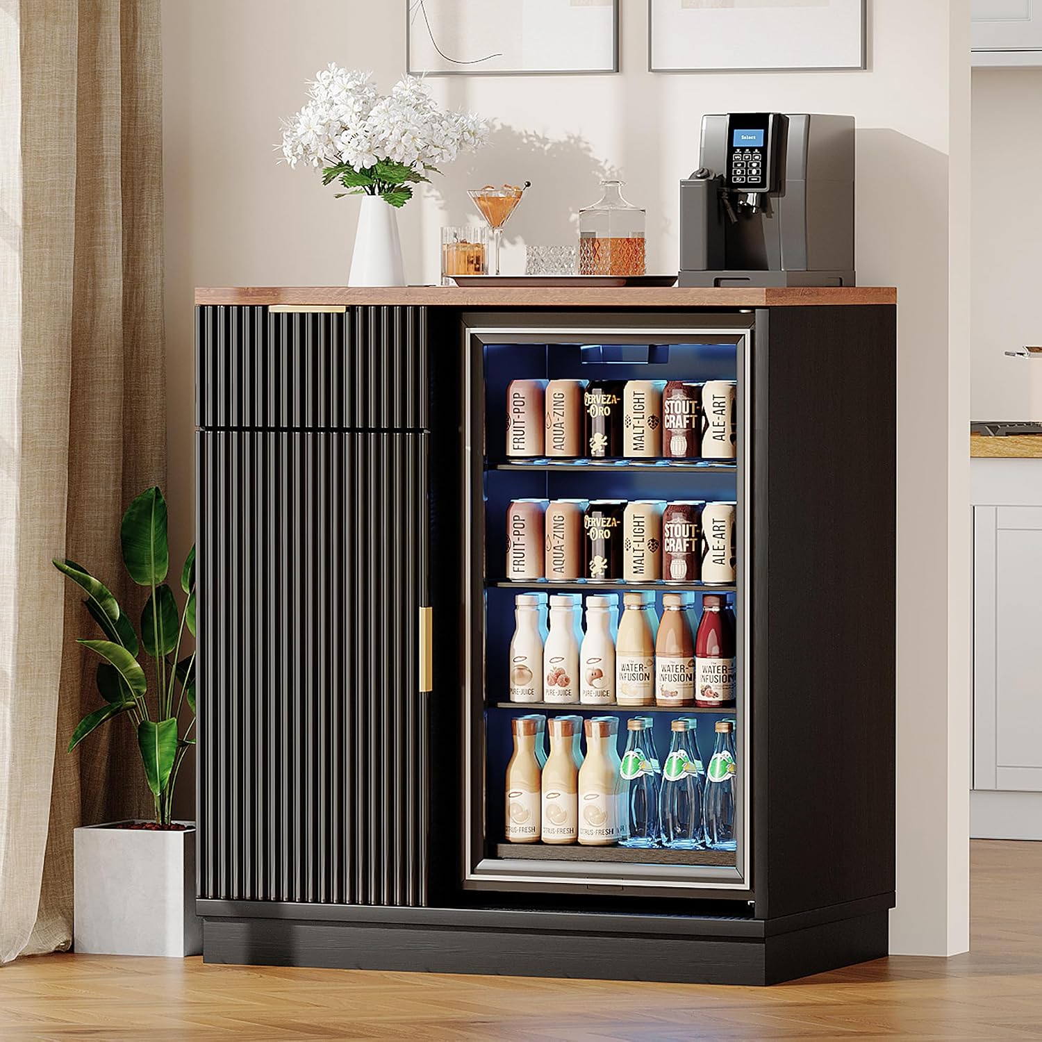 Mueble para bar de café con es - Home Bar And Fridge reseña y precio