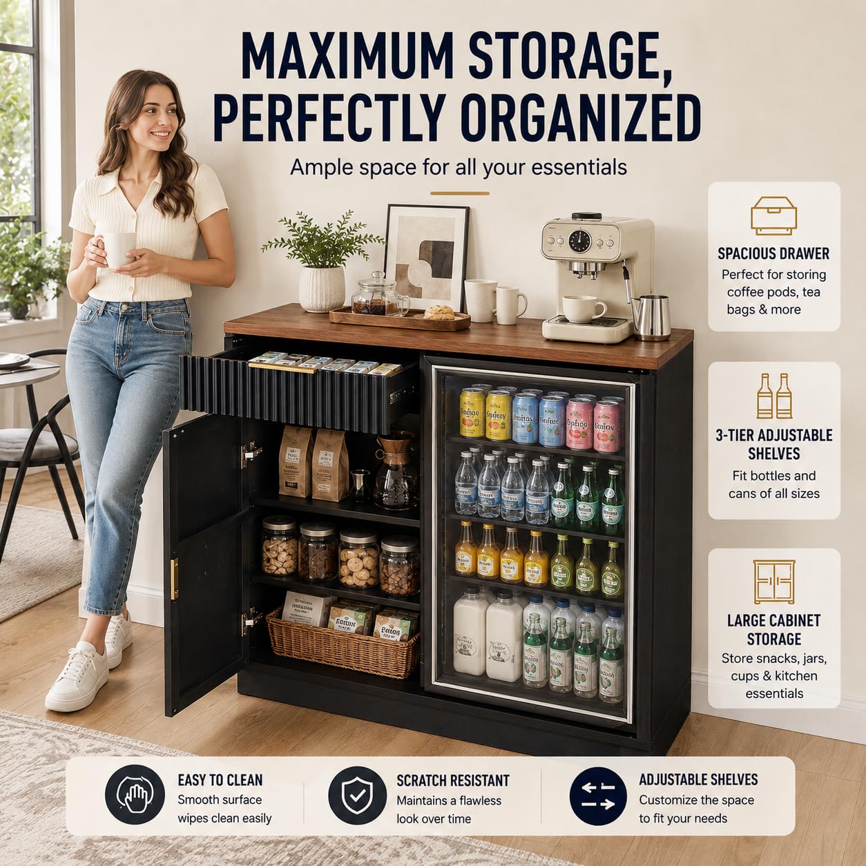Mueble para bar de café con es - Home Bar And Fridge reseña y precio