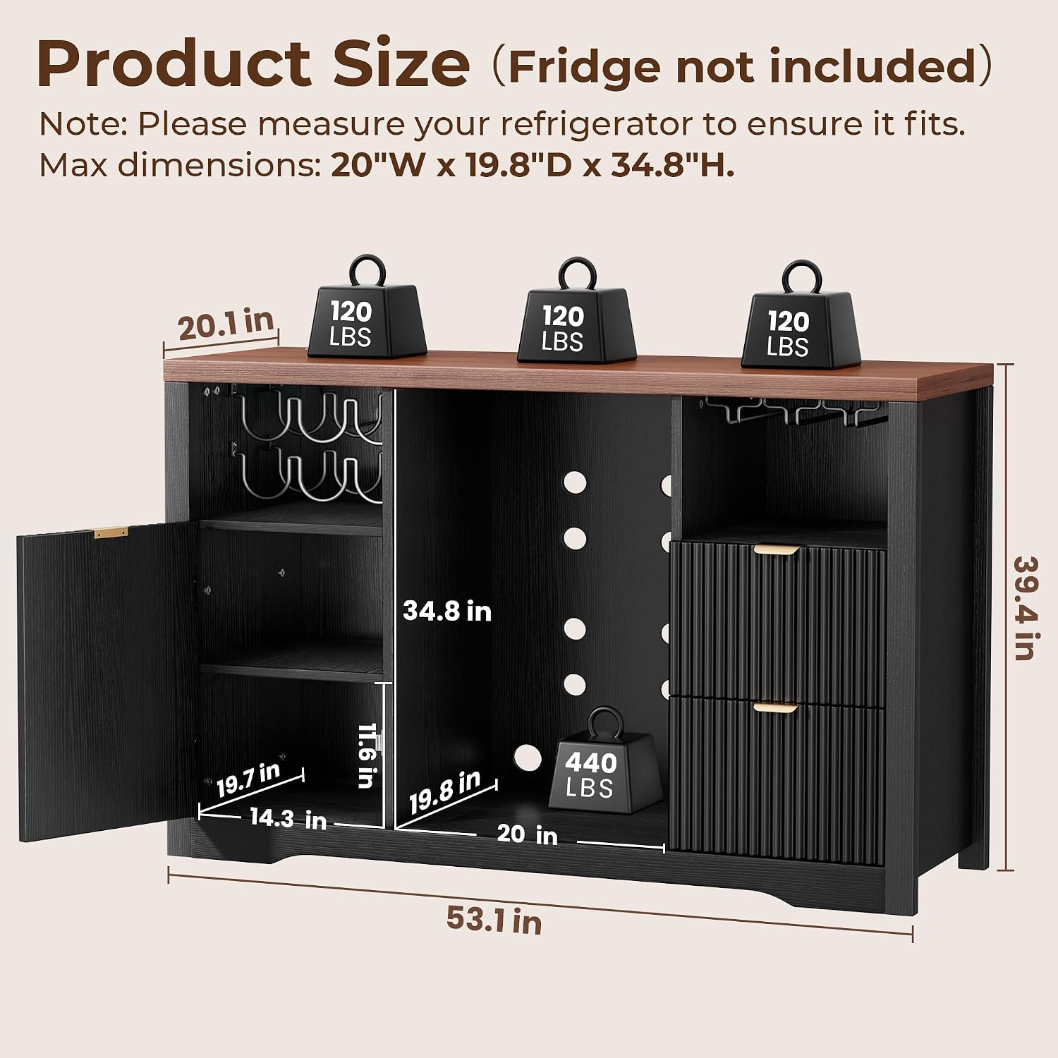 Mueble de Barra para Café con  - Home Bar And Fridge reseña y precio